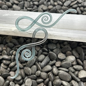 8G | Ice Seaglass | Squids | Gauged Glass Body Jewelry for Stretched Piercings by Glassheart