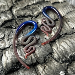 6G | Peacock Amber Seaglass | River Talons | Gauged Glass Body Jewelry for Stretched Piercings by Glassheart