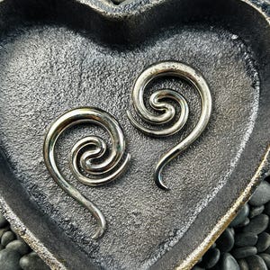 2G|Perfectly Imperfect-ExperimentalPlatinum Plated Glass|Mini Borneo Spirals-Gauged Glass Body Jewelry for Stretched Piercings by Glassheart