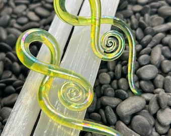 2G Lemon Slime Glas Ohrmesser: Oil Slick Squid Körperschmuck