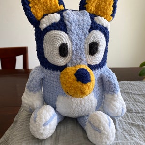 Blue Heeler Crocheted Plushie | Blue Heeler Toy | Crocheted Stuffed Animal | Blue Dog Toy | Amigurumi Toy | Crocheted Toy