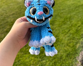 Crocheted Awkard Blue Tiger Snuggler: Pop Plush Toy