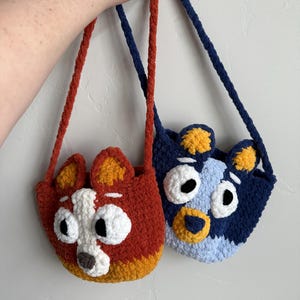 Blue Heeler Crocheted Purse | Red Heeler Crochet Purse Bag  | Crocheted Animal | Blue Red Dog | Crocheted Gift | toddler kids accessory