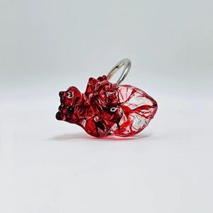 Anatomical heart ring, handmade gothic charm, sterling silver ring, Gothic wedding ring, bold accessory, love ring for couple, heart ring