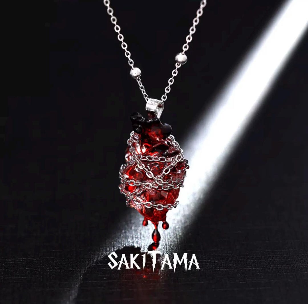 Heart Pendant Necklace, Blood Red Heart Pendant, Gothic Jewelry ...