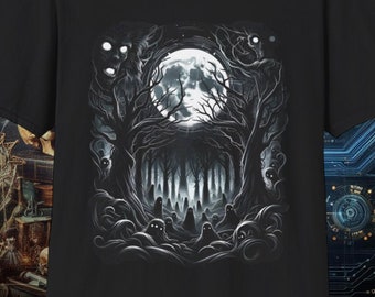 Haunted Forest | black horror shirt | spooky t-shirt | halloween | bella canvas 6004 | gildan 64000