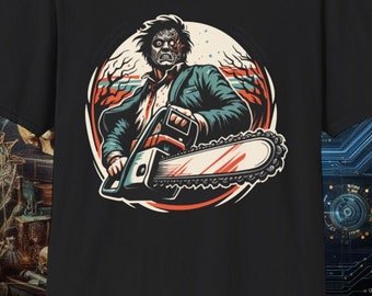 Chainsaw Nightmare | black serial killer shirt | horror t-shirt | halloween | bella canvas 6004 | gildan 64000