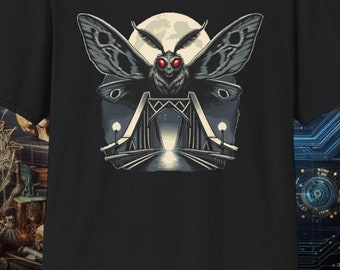 The Mothman's Vigil | black horror shirt | goth t-shirt | bella canvas 6004 | gildan 64000
