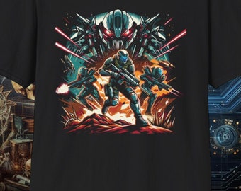 Galactic Battle | black gamer t-shirt | gaming shirt | video game shirt | gildan 64000 | bella canvas 6004