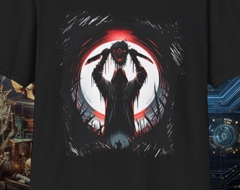 The Moonlight Butcher | black serial killer shirt | horror t-shirt | halloween | bella canvas 6004 | gildan 64000