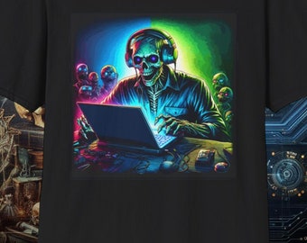 Undead Cybernetics | black shirt | hacker shirt | black horror t-shirt | undead shirt | gildan 64000 | bella canvas 6004