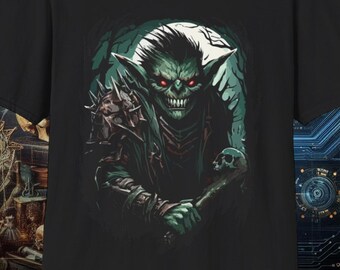 Goblin's Malevolence | black dnd shirt | dungeons and dragons t-shirt | horror shirt | table-top gaming | bella canvas 6004 | gildan 64000