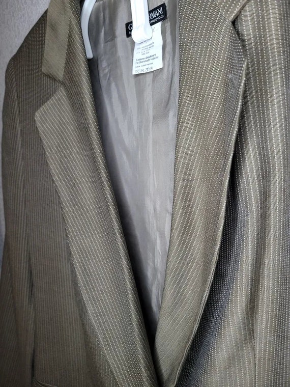 Women's Vintage Giorgio Armani brown silk Blazer … - image 4