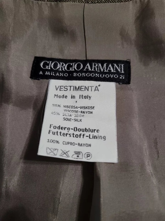 Women's Vintage Giorgio Armani brown silk Blazer … - image 3