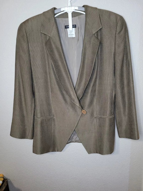 Women's Vintage Giorgio Armani brown silk Blazer … - image 1