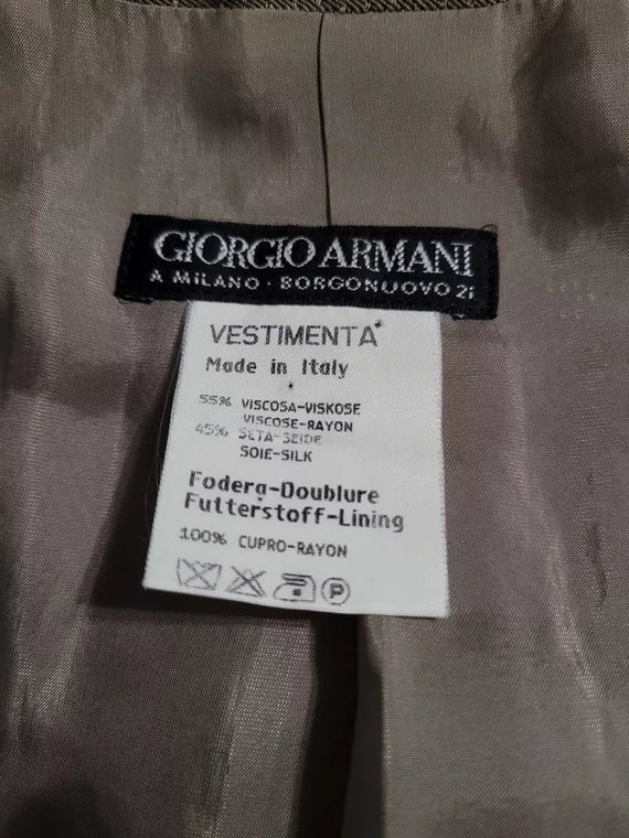 Women's Vintage Giorgio Armani brown silk Blazer … - image 8