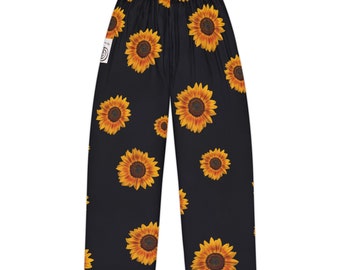 Sonnenblumen-gelb-schwarz-sportlich-entspannend-bequem-choKuRei-Reiki-Women's Pyjama Pants (AOP)