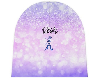 Reiki-curación-yoga-Brillante-bienestar-Sanación energética-Gorro para bebé (AOP)