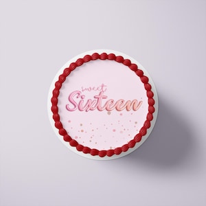 Tortenaufleger aus Fondant und Esspapier - Geburtstag - Sweet Sixteen - Mo 2
