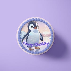 Tortenaufleger aus Fondant und Esspapier - Pinguin - Mo2