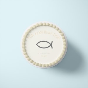 PERSONALISIERBAR - Tortenaufleger aus Fondant und Esspapier - DEIN Wunschname und Alter - Konfirmation- Mo1