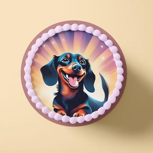Tortenaufleger aus Fondant und Esspapier - Hunde - Mo10