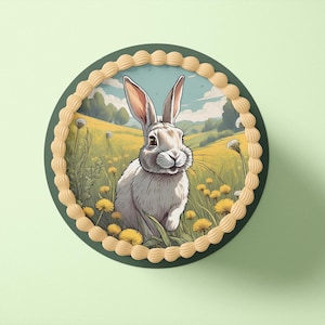 Tortenaufleger aus Fondant und Esspapier - Hase - Mo2