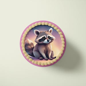 Tortenaufleger aus Fondant und Esspapier - Waschbär - Mo1