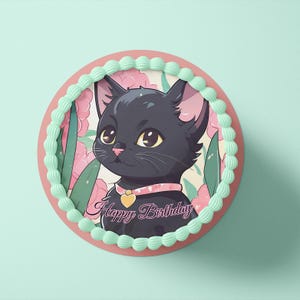 Tortenaufleger aus Fondant und Esspapier - Katzen - Mo1