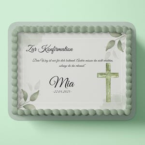 PERSONALISIERBAR Konfirmation - Mo4 - Tortenaufleger in A4 aus Fondant und Esspapier - WUNSCHtEXT