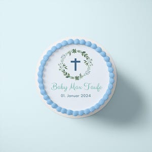 PERSONALISIERBAR - Tortenaufleger aus Fondant und Esspapier - Taufe - Mo3
