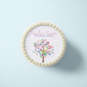 PERSONALISIERBAR - Tortenaufleger aus Fondant und Esspapier - Taufe - Mo4