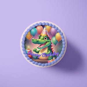 Tortenaufleger aus Fondant und Esspapier - Krokodil - Mo1