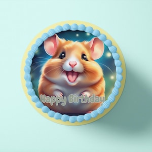 Tortenaufleger aus Fondant und Esspapier - Hamster - Mo1