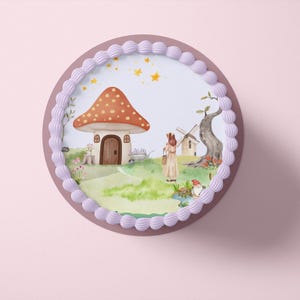 Tortenaufleger aus Fondant und Esspapier - Cottagecore - Mo1