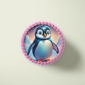 Tortenaufleger aus Fondant und Esspapier - Pinguin - Mo1