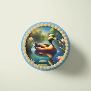 Tortenaufleger aus Fondant und Esspapier - Ente- Mo2