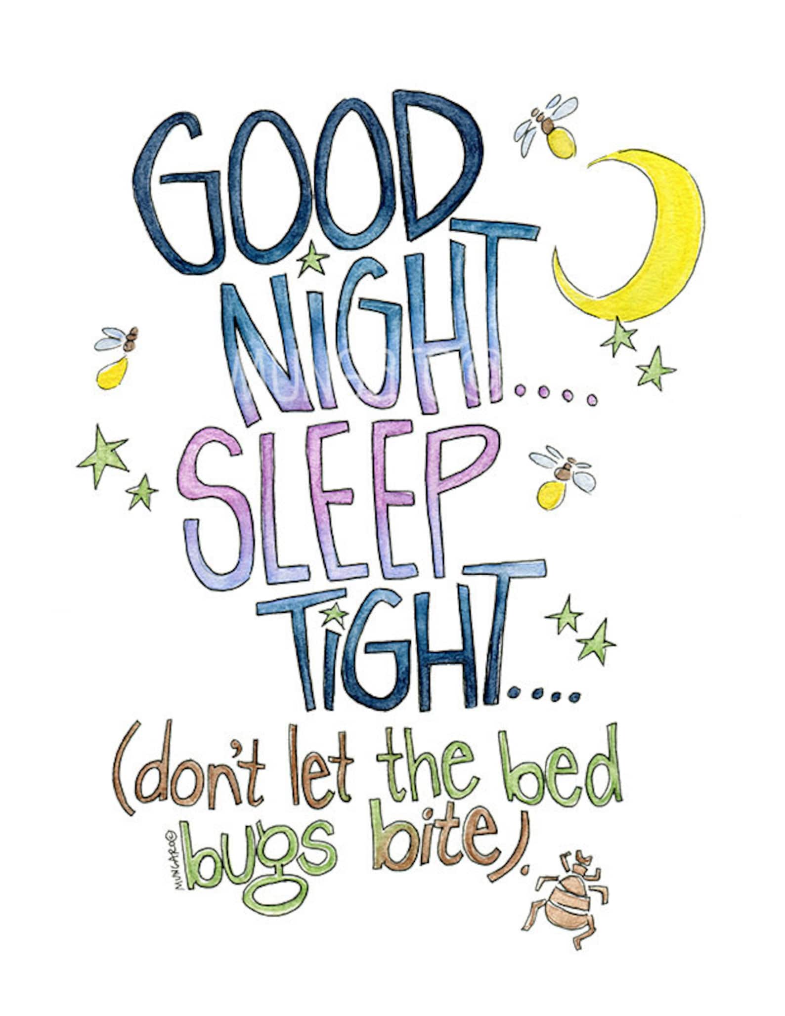 Good Night Sleep Tight Don't Let the Bed Bugs Bite Etsy