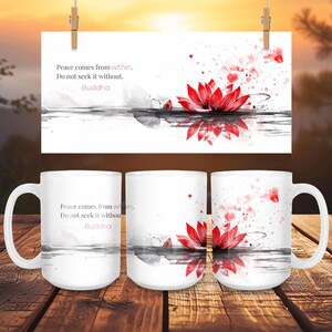Peace Comes From Within Mug • Buddha Mug • Buddha Saying Mug • Buddha Quote Yoga Mug • Mindfulness Mug • Spirituality Mug • Meditation Mug