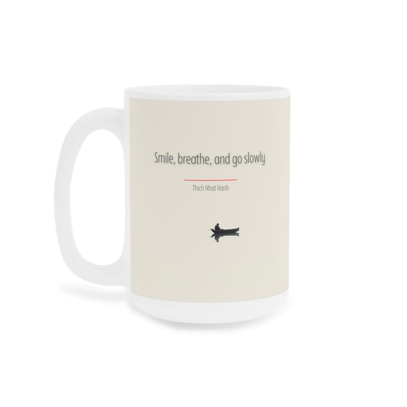 Explore serenity with our Thich Nhat Hanh mug collection. Perfect for yoga lovers, these spiritual mugs merge mindfulness with your coffee ritual. Ideal for a calming start to any day.