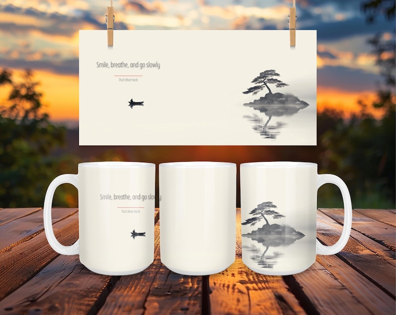 Explore serenity with our Thich Nhat Hanh mug collection. Perfect for yoga lovers, these spiritual mugs merge mindfulness with your coffee ritual. Ideal for a calming start to any day.