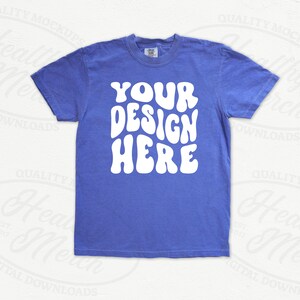Comfort Colors 1717 Periwinkle Mockup Flatlay, Flat Lay 1717 Mockup Periwinkle, T Shirt Mockups, Digital Download Shirt Store Mockups