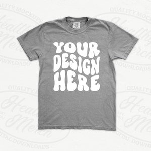 Comfort Colors 1717 Grey Mockup Flatlay, Flat Lay 1717 Mockup Grey, T Shirt Mockups, Digital Download Shirt Store Mockups