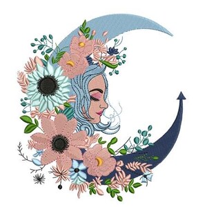 Celestial Beauty (11 Designs) - Machine Embroidery Bundle, Moon Fairy ...
