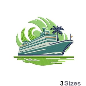 Cruise Ship - Machine Embroidery Design - 3 Sizes