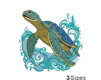 Sea Turtle - Machine Embroidery Design - 3 Sizes