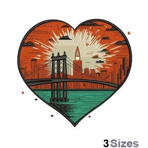 Brooklyn Bridge, NYC - Machine Embroidery Design - 3 Sizes