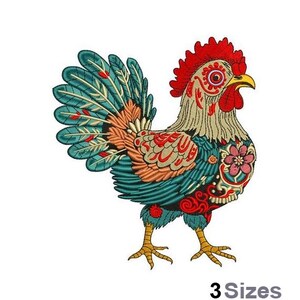 Rooster - Machine Embroidery Design - 3 Sizes