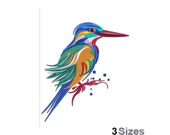 Kingfisher - Machine Embroidery Design - 3 Sizes