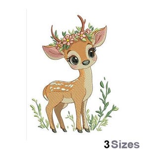 Deer Fawn - Machine Embroidery Design - 3 Sizes, Cute Baby Deer